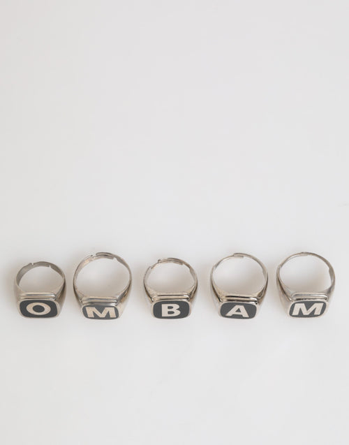 Dolce & Gabbana Silver Tone Brass Lettering Set 5 Pieces Adjustable Ring - ClickThatClicks 