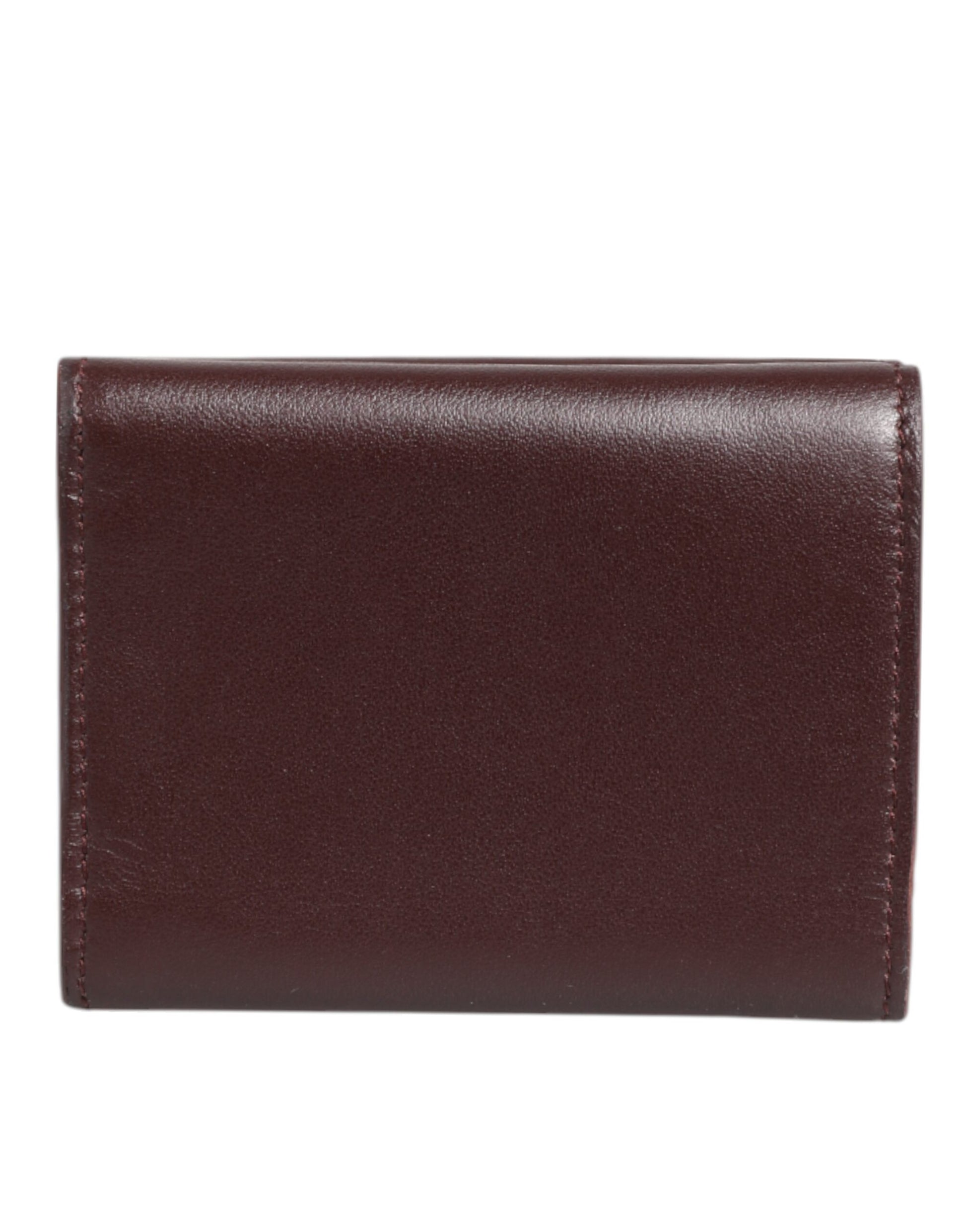 Dolce & Gabbana Leather Embossed Logo Trifold Men Card Holder Dark Brown - ClickThatClicks 