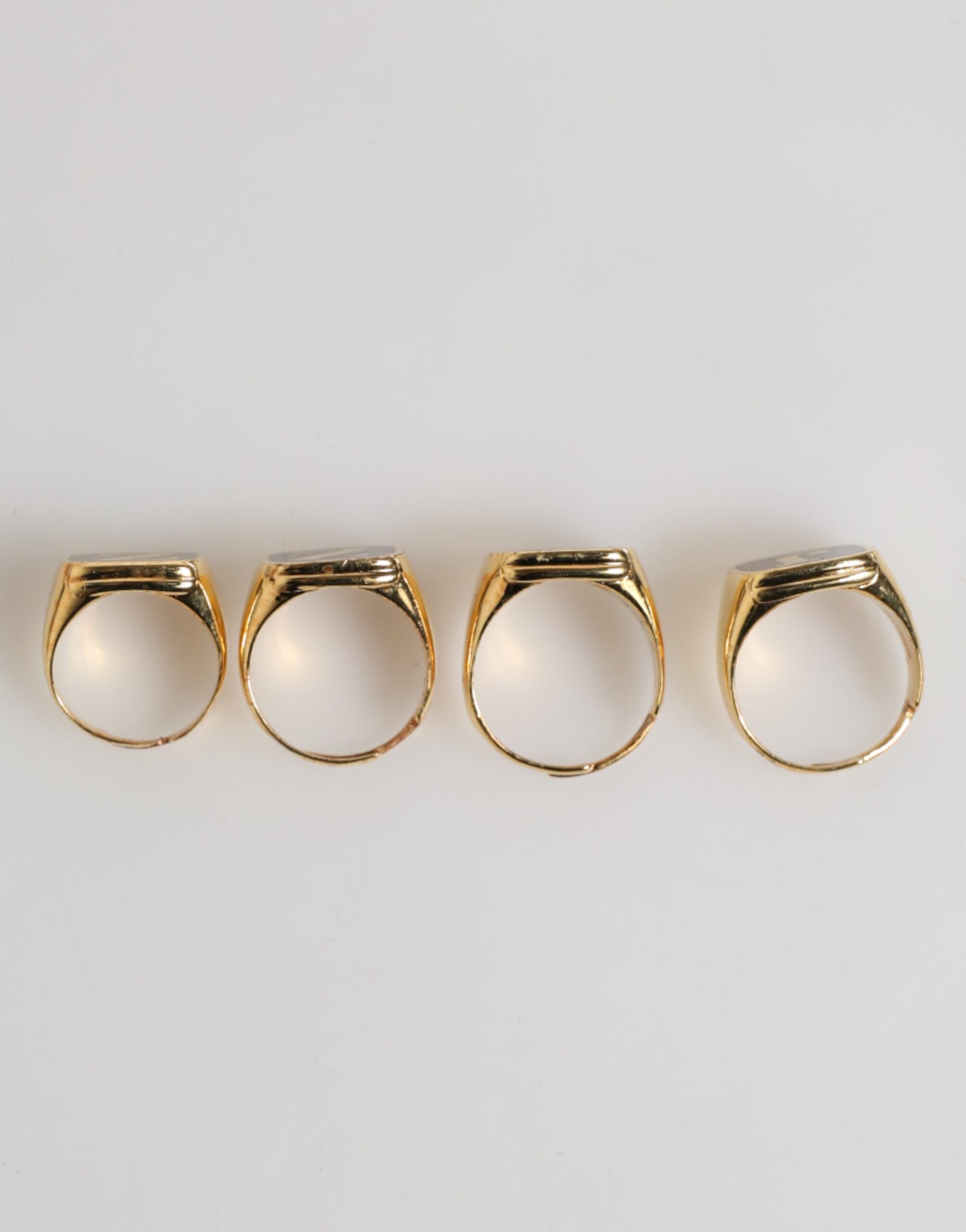Dolce & Gabbana Gold Tone Brass JAZZ Letter Set 4 Pieces Adjustable Ring - ClickThatClicks 