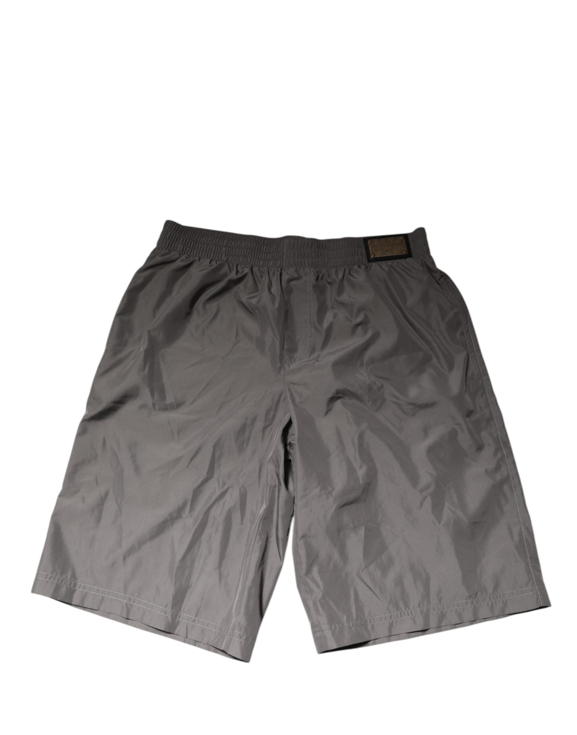 Dolce & Gabbana Light Gray Nylon Elastic Waist Shorts Swimwear - ClickThatClicks 