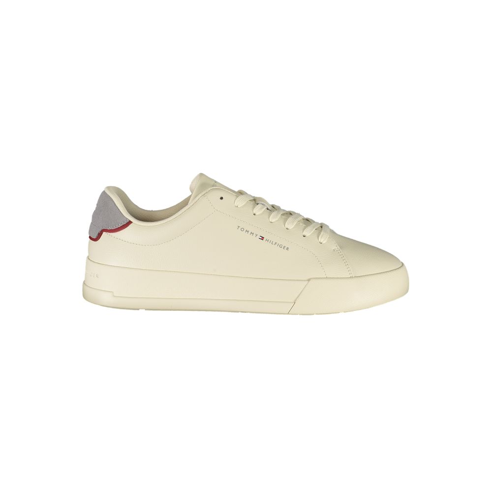 Tommy Hilfiger Beige Polyurethane Men Sneaker - ClickThatClicks 
