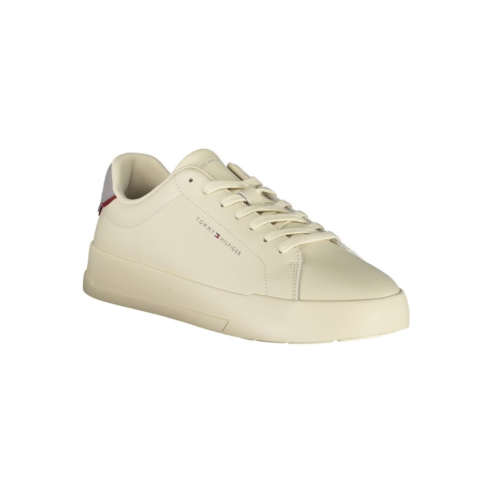 Tommy Hilfiger Beige Polyurethane Men Sneaker - ClickThatClicks 