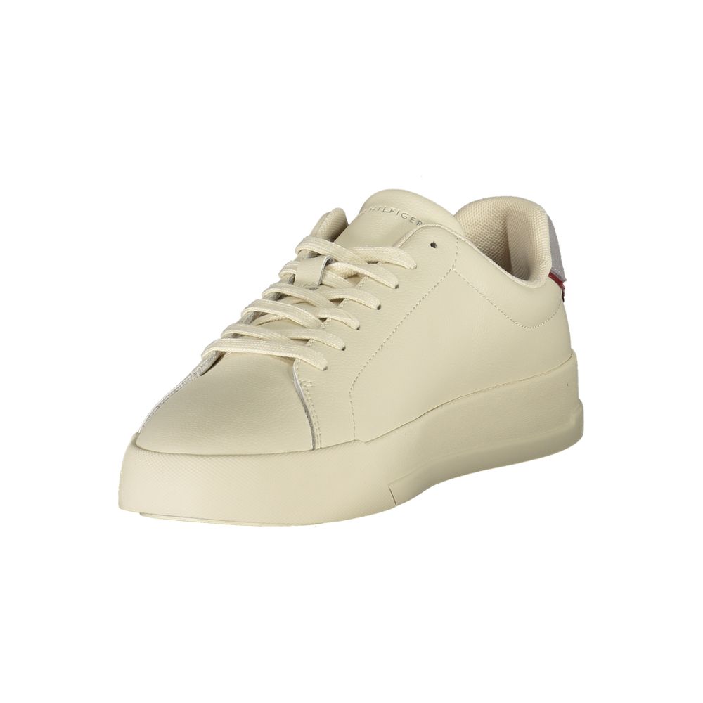Tommy Hilfiger Beige Polyurethane Men Sneaker - ClickThatClicks 