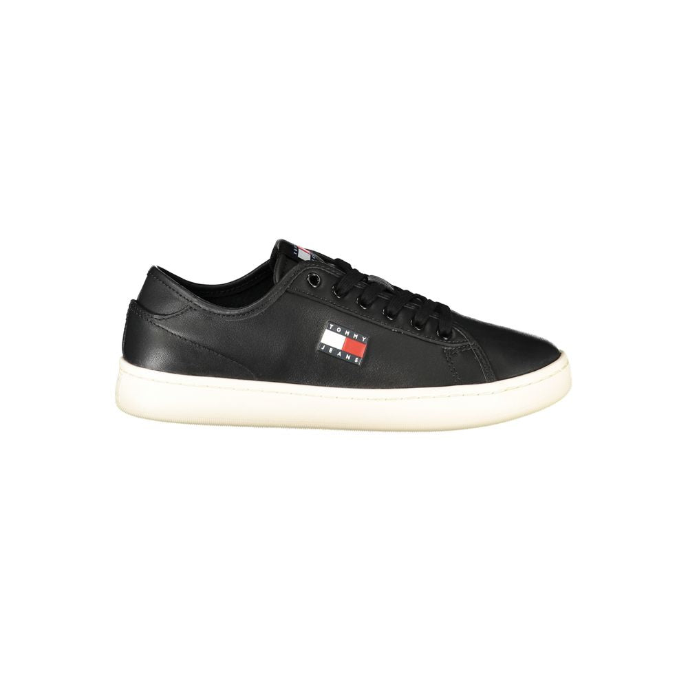 Tommy Hilfiger Black Polyurethane Women Sneaker - ClickThatClicks 