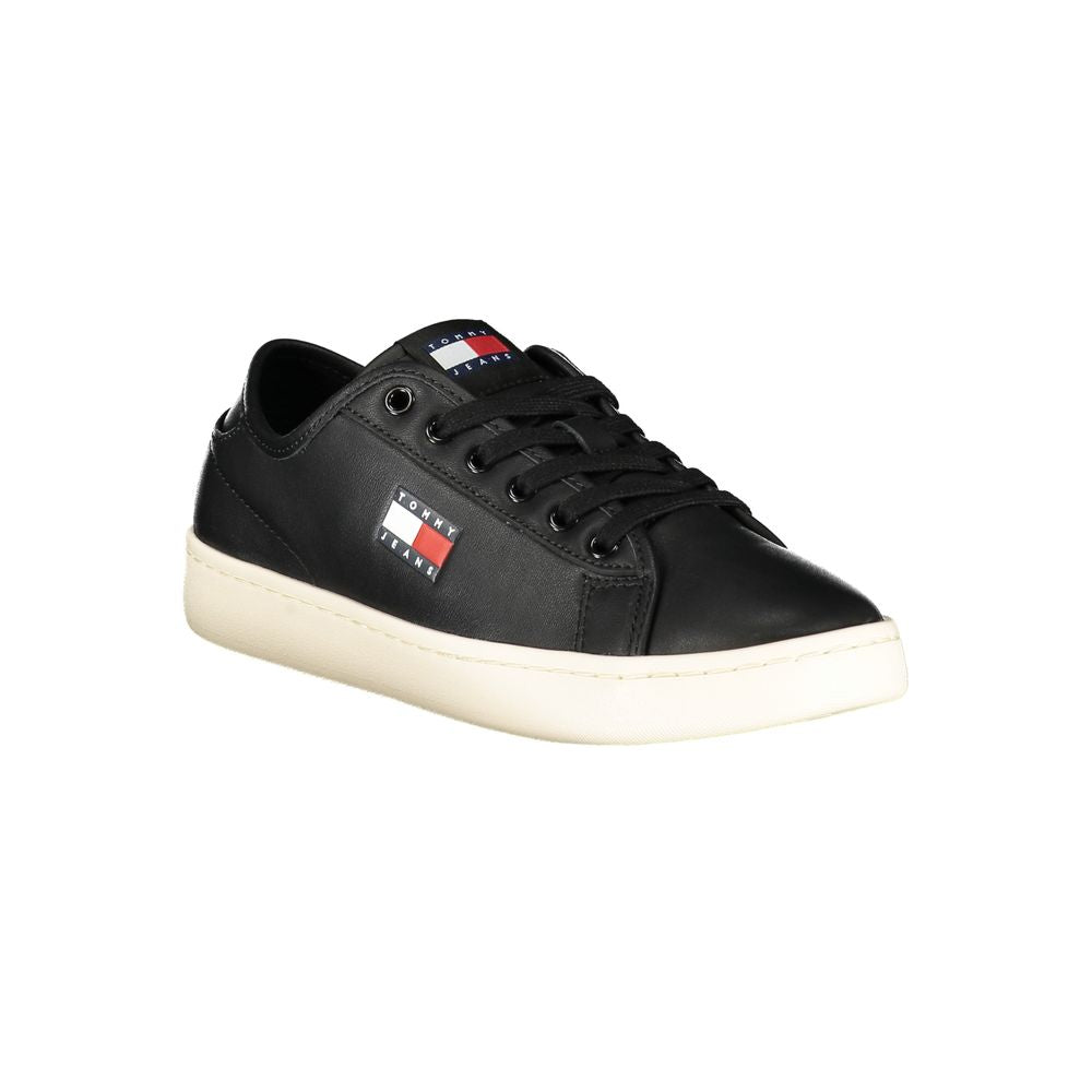Tommy Hilfiger Black Polyurethane Women Sneaker - ClickThatClicks 