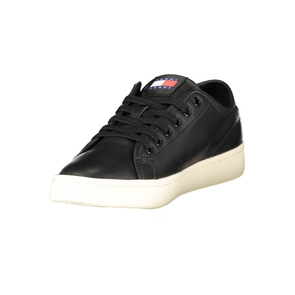 Tommy Hilfiger Black Polyurethane Women Sneaker - ClickThatClicks 