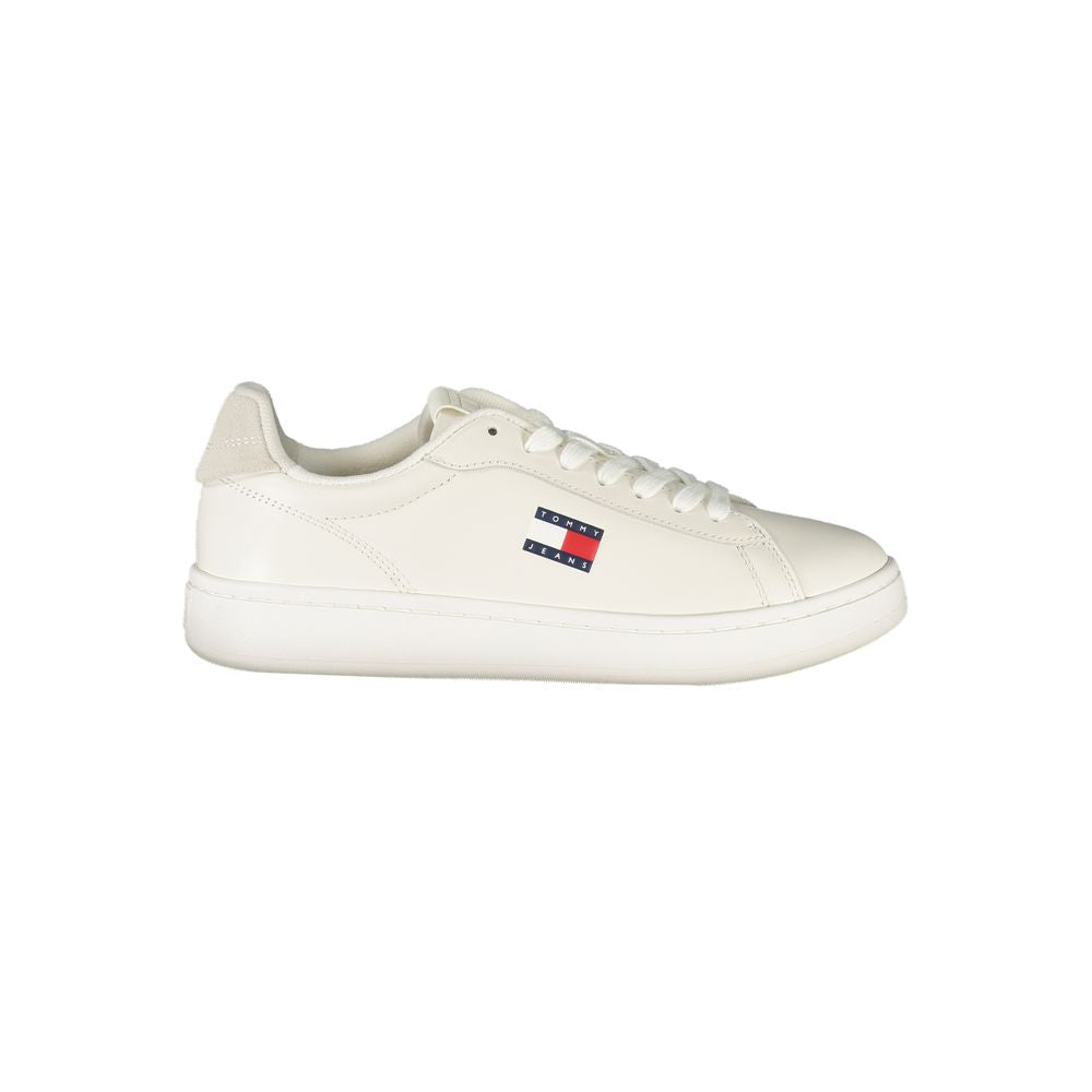 Tommy Hilfiger Bianco Polyurethane Women Sneaker - ClickThatClicks 