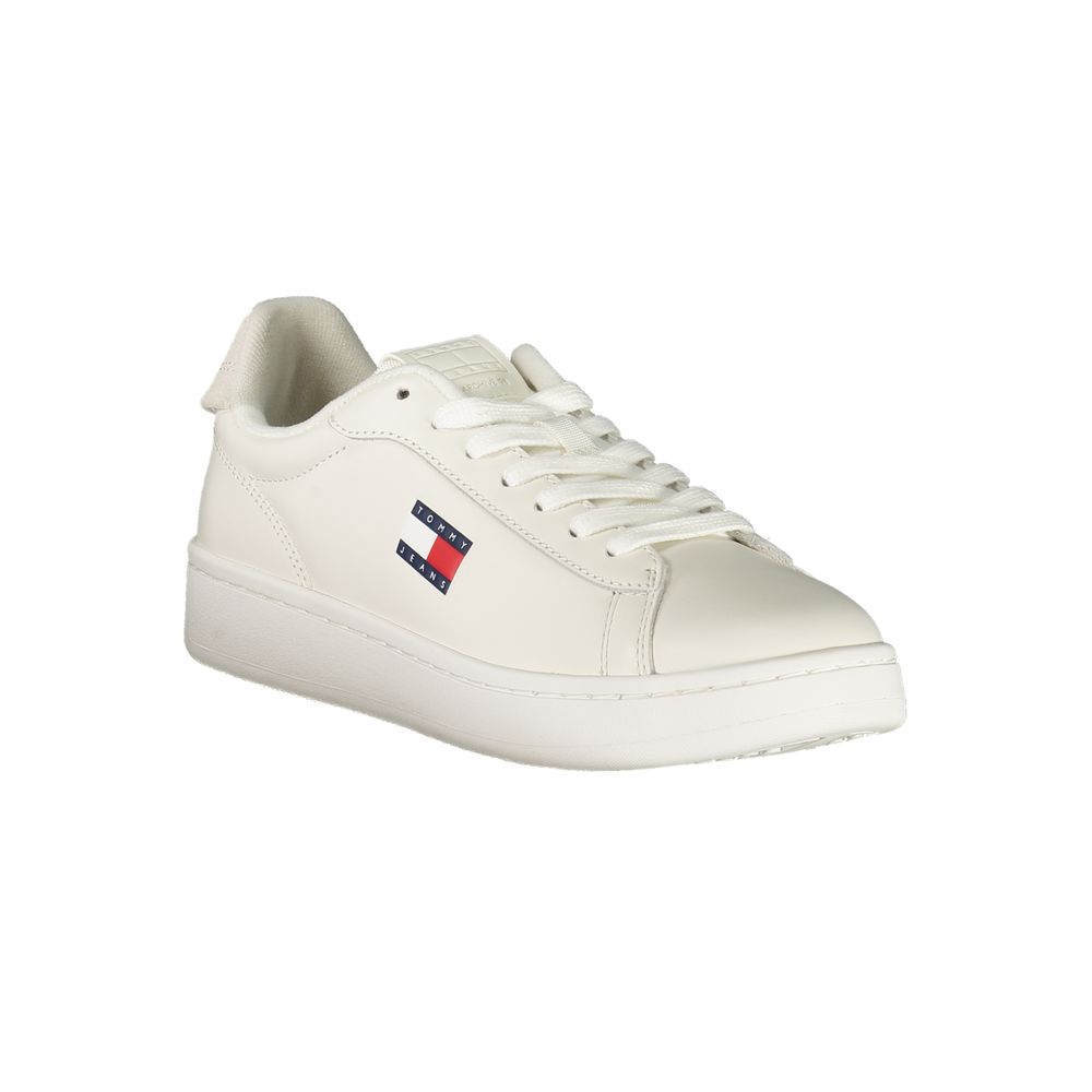 Tommy Hilfiger Bianco Polyurethane Women Sneaker - ClickThatClicks 