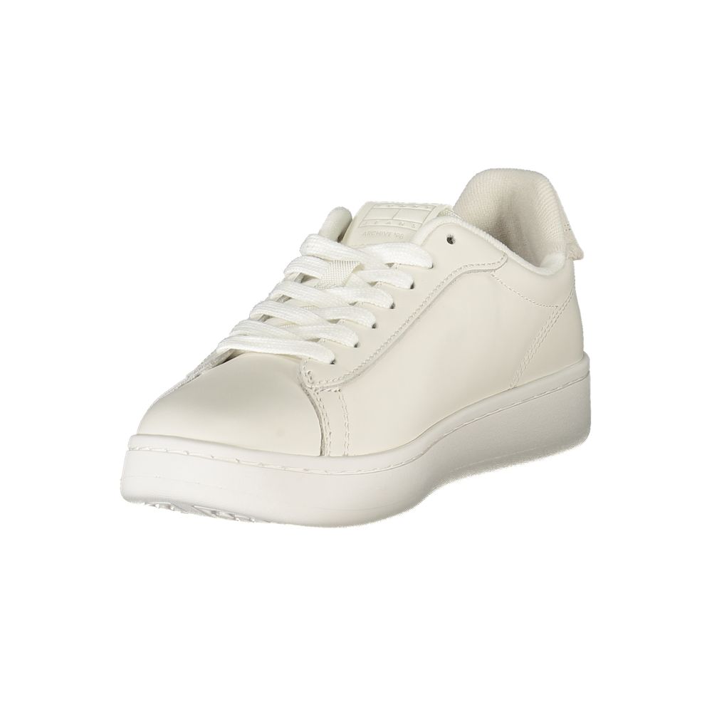 Tommy Hilfiger Bianco Polyurethane Women Sneaker - ClickThatClicks 