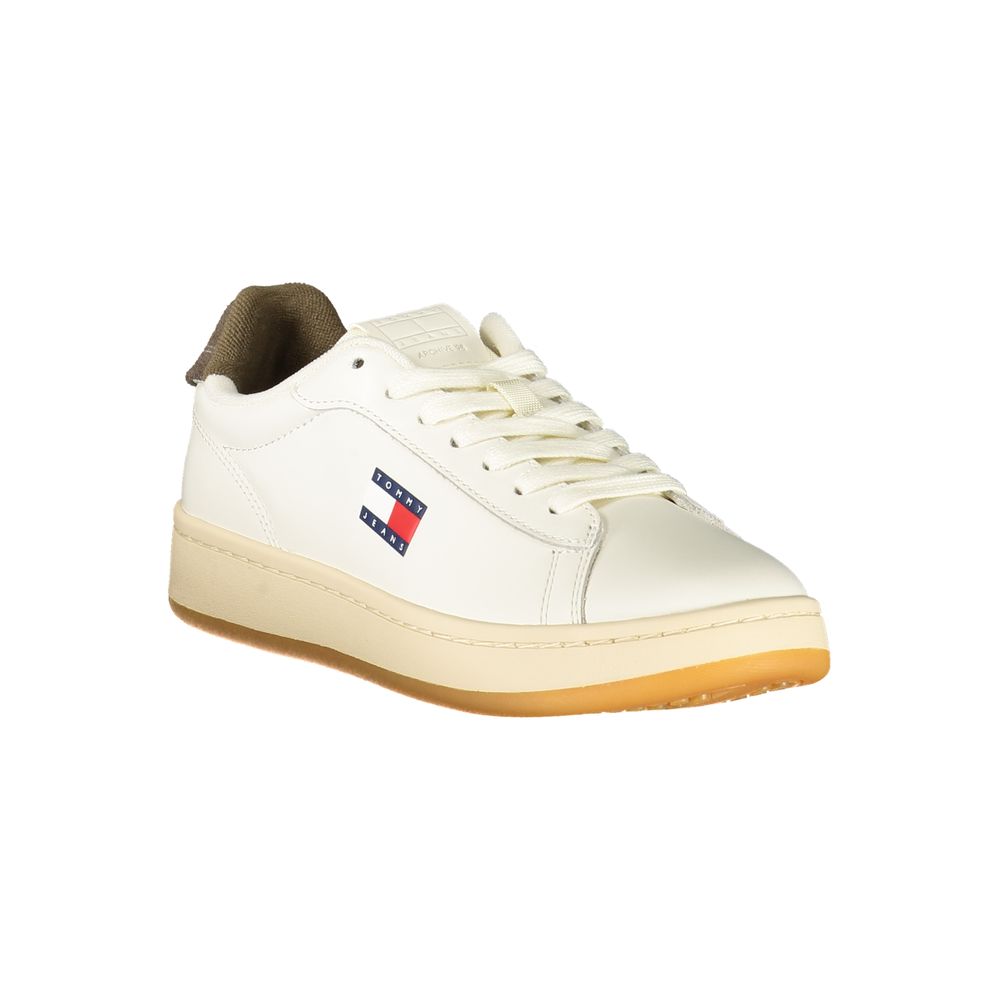 Tommy Hilfiger Bianco Polyurethane Women Sneaker - ClickThatClicks 