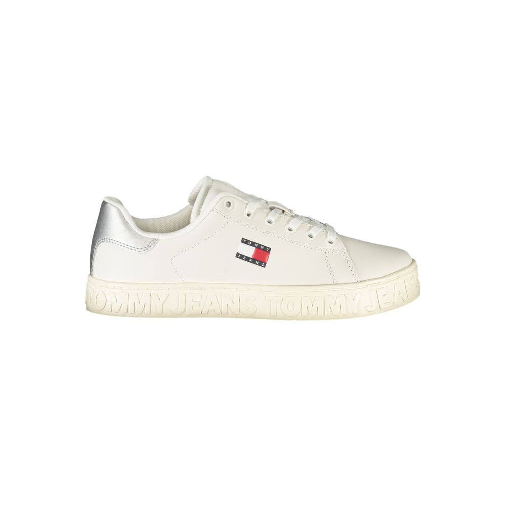 Tommy Hilfiger Bianco Polyurethane Women Sneaker - ClickThatClicks 