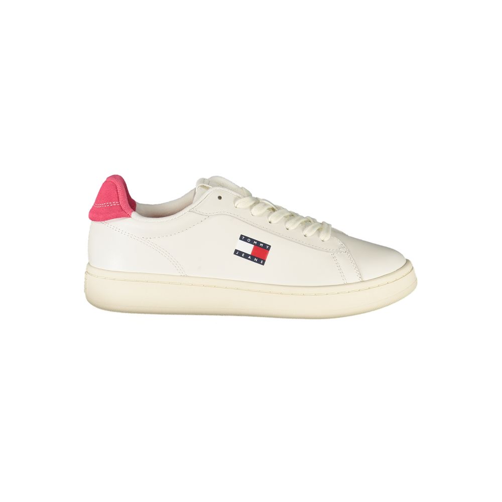 Tommy Hilfiger Bianco Polyurethane Women Sneaker - ClickThatClicks 