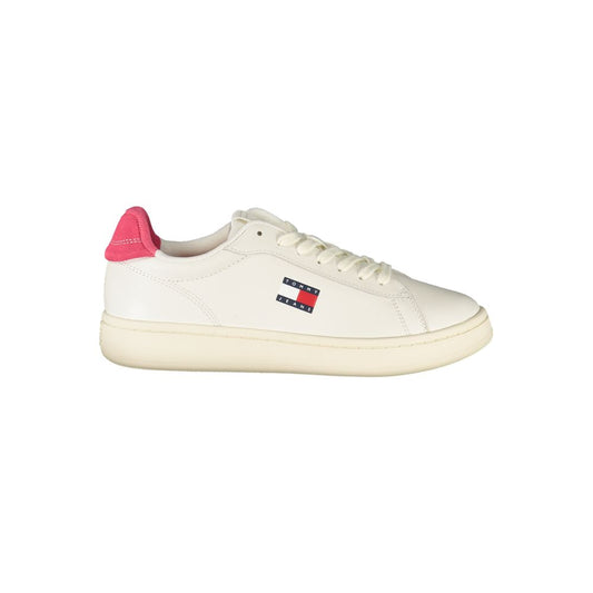 Tommy Hilfiger Bianco Polyurethane Women Sneaker - ClickThatClicks 