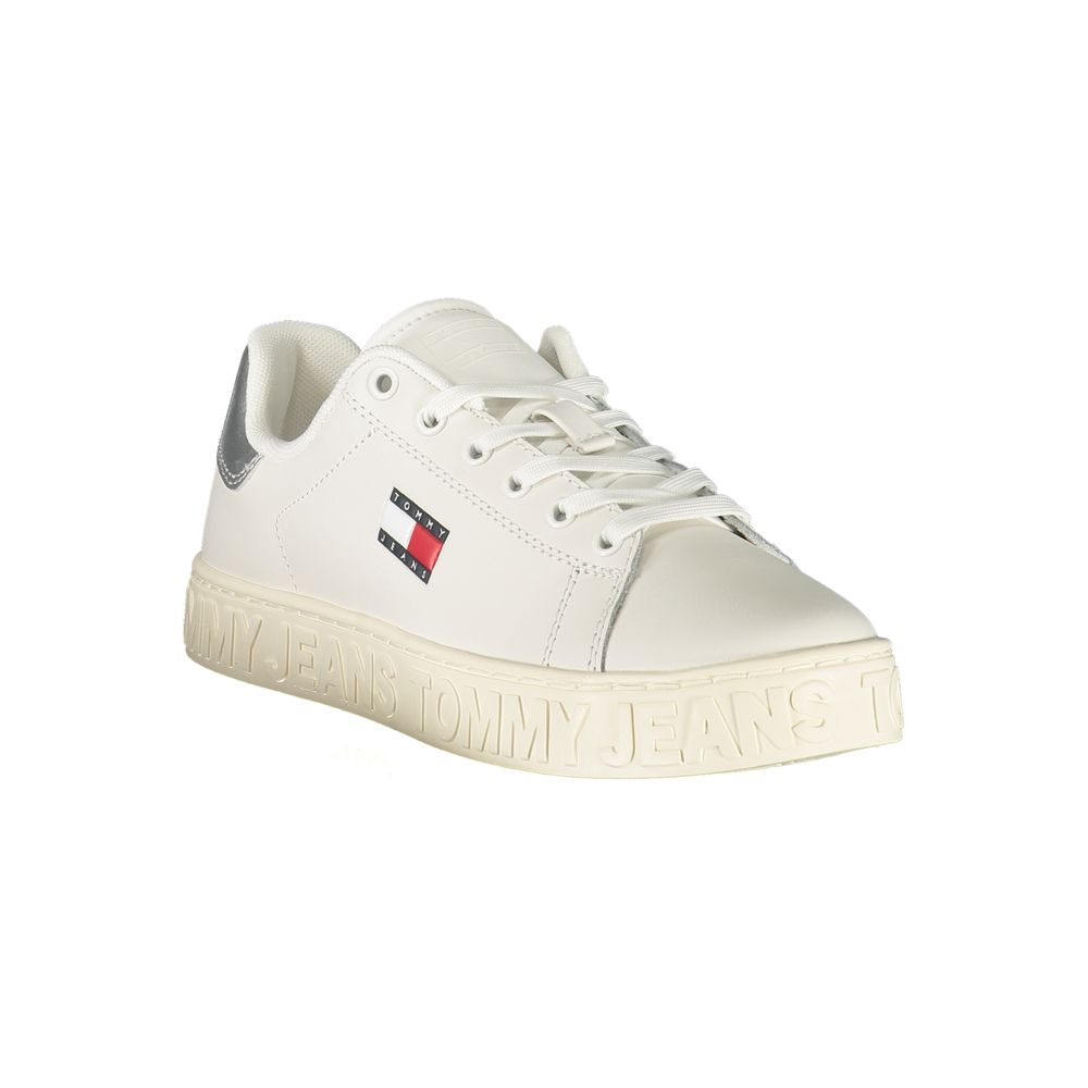 Tommy Hilfiger Bianco Polyurethane Women Sneaker - ClickThatClicks 