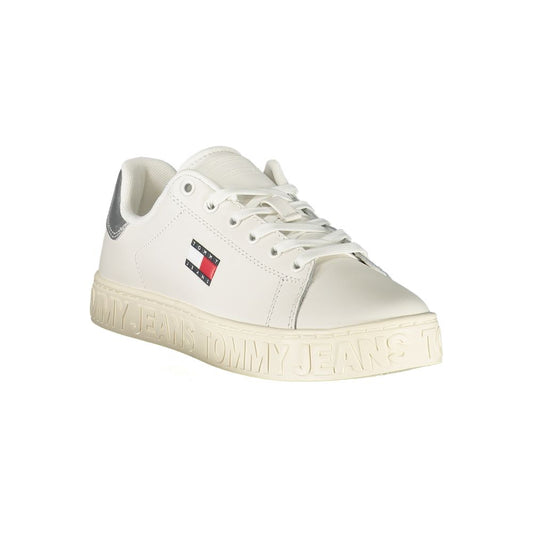 Tommy Hilfiger Bianco Polyurethane Women Sneaker - ClickThatClicks 