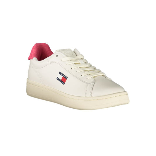 Tommy Hilfiger Bianco Polyurethane Women Sneaker - ClickThatClicks 