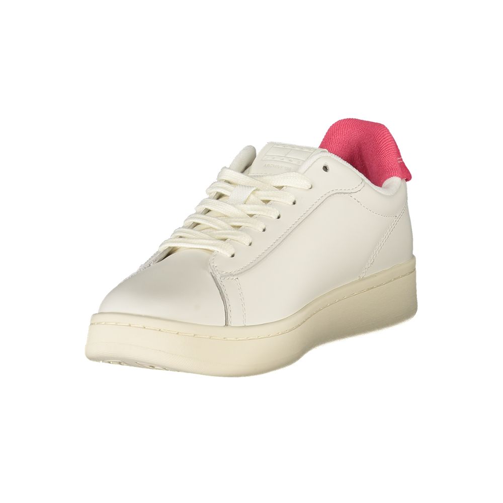 Tommy Hilfiger Bianco Polyurethane Women Sneaker - ClickThatClicks 