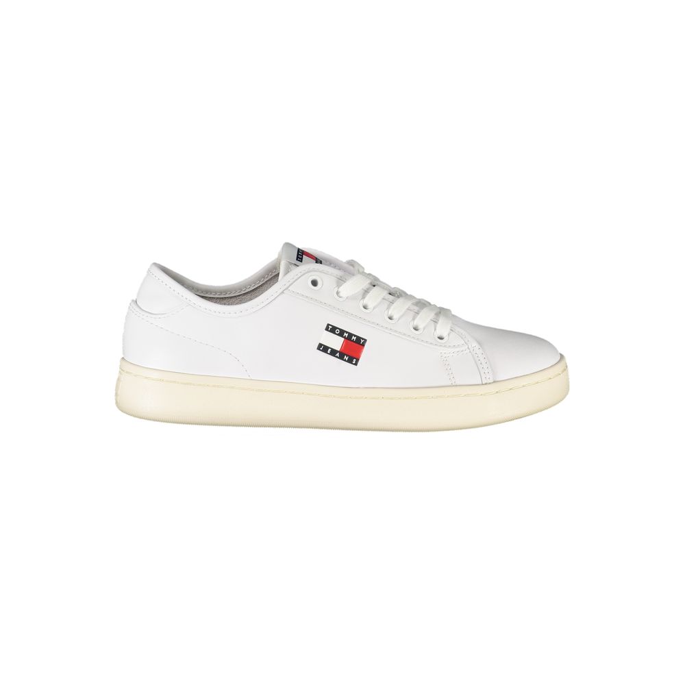 Tommy Hilfiger Bianco Polyurethane Women Sneaker - ClickThatClicks 
