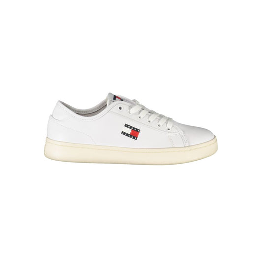 Tommy Hilfiger Bianco Polyurethane Women Sneaker - ClickThatClicks 