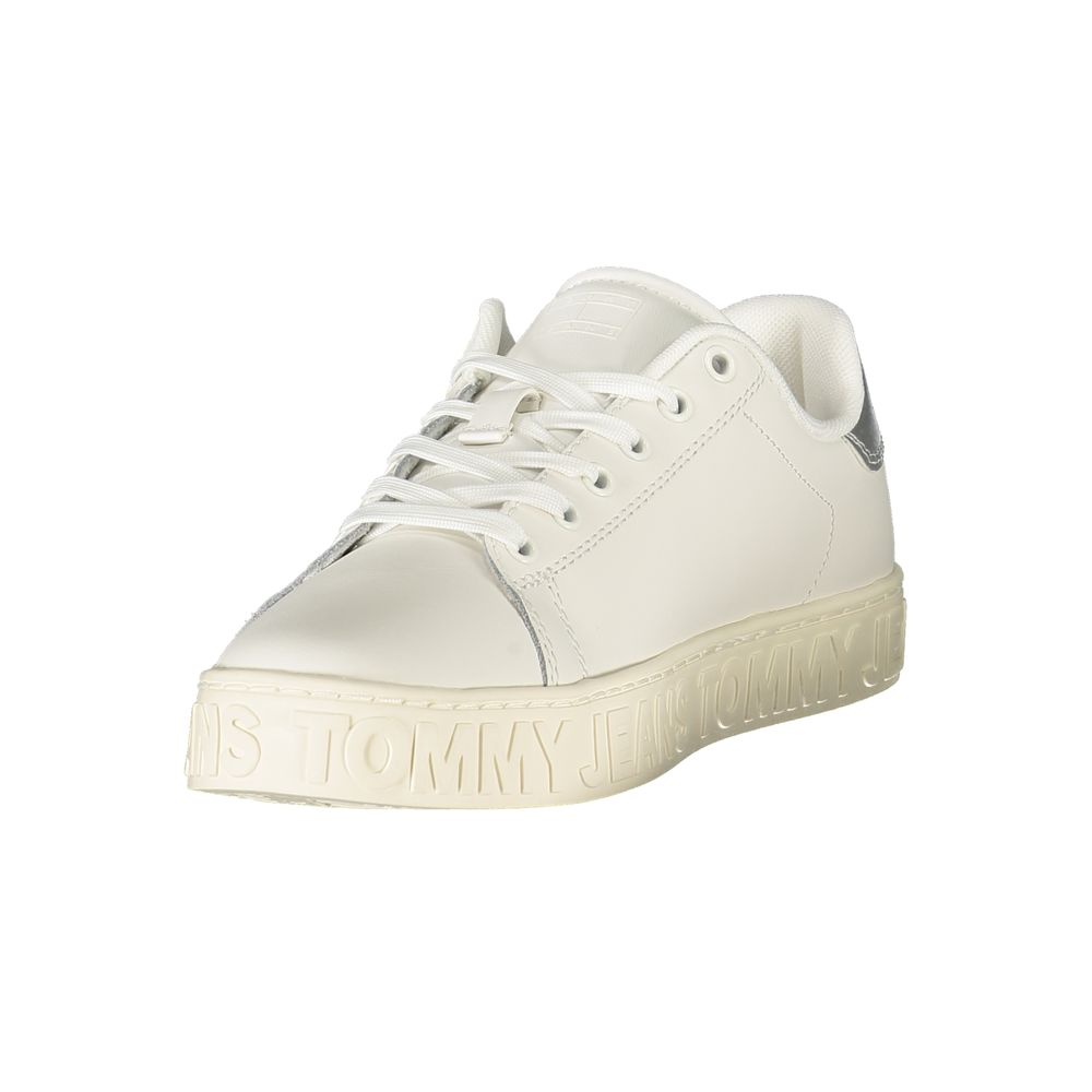 Tommy Hilfiger Bianco Polyurethane Women Sneaker - ClickThatClicks 