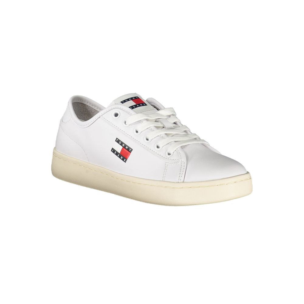 Tommy Hilfiger Bianco Polyurethane Women Sneaker - ClickThatClicks 