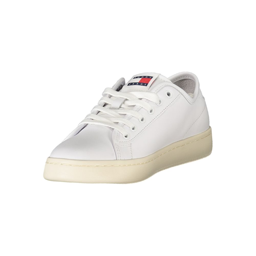 Tommy Hilfiger Bianco Polyurethane Women Sneaker - ClickThatClicks 