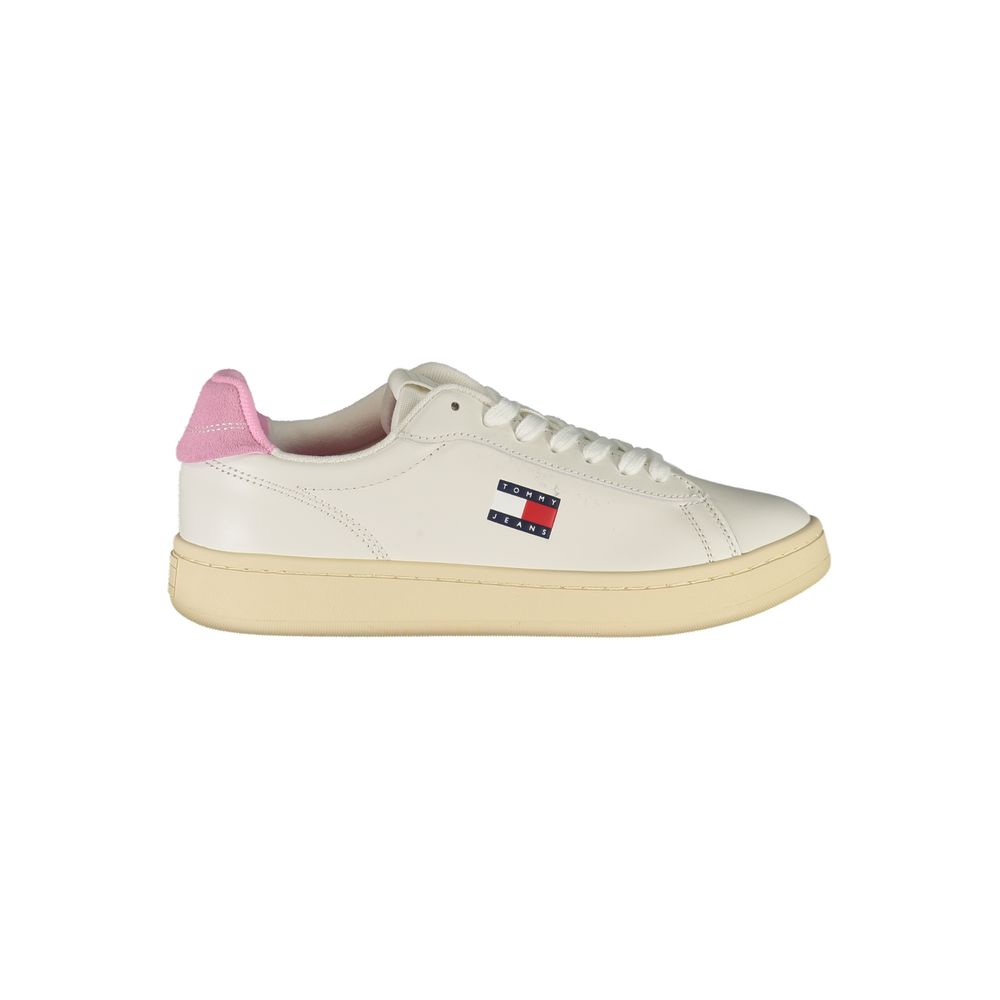Tommy Hilfiger Bianco Polyurethane Women Sneaker - ClickThatClicks 