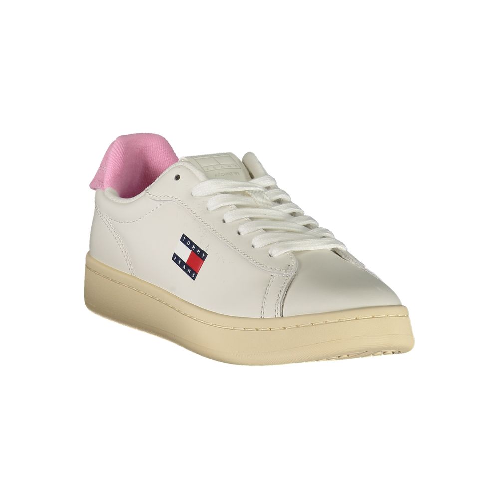 Tommy Hilfiger Bianco Polyurethane Women Sneaker - ClickThatClicks 