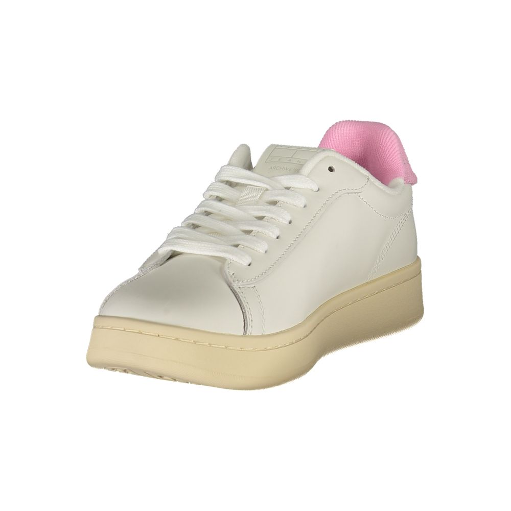 Tommy Hilfiger Bianco Polyurethane Women Sneaker - ClickThatClicks 