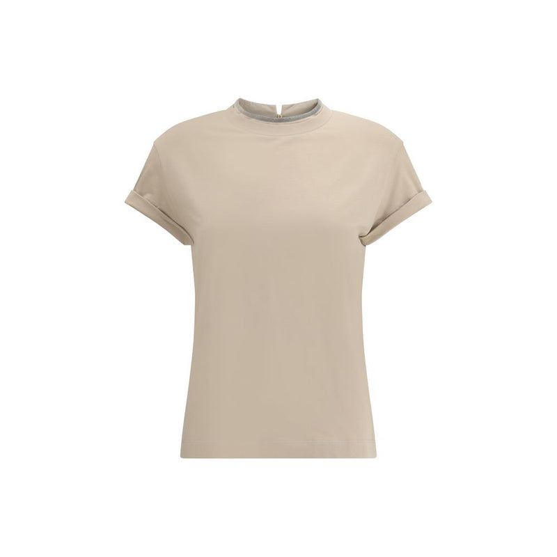 Brunello Cucinelli Beige Elastane T-Shirt