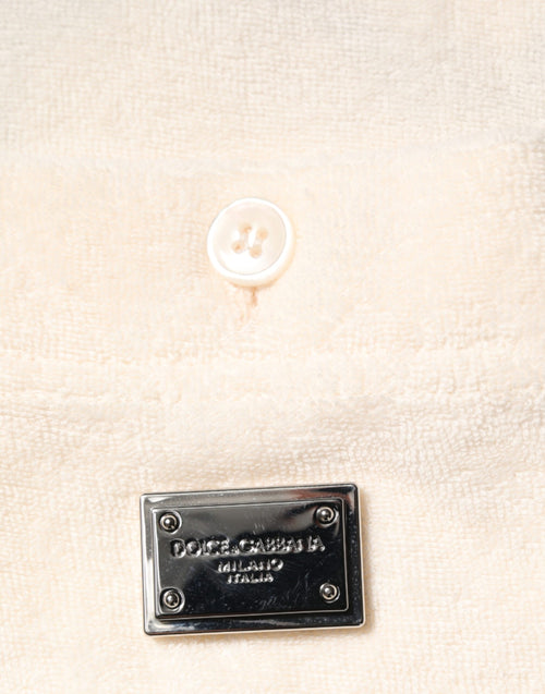 Dolce & Gabbana Ivory Cotton Terry Logo Pocket Polo T-shirt - ClickThatClicks 