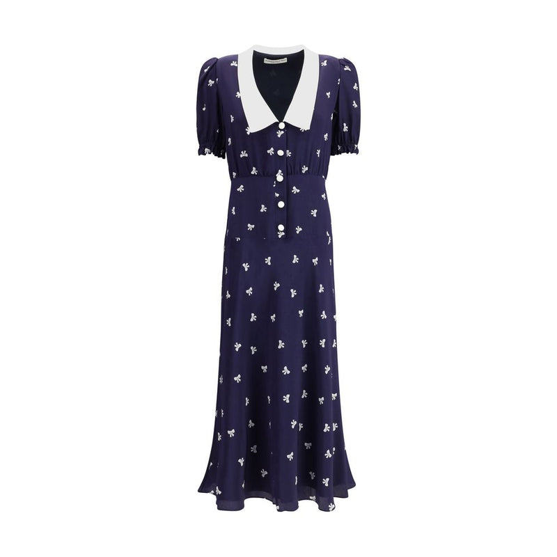 Alessandra Rich Blue Silk Casual Dress