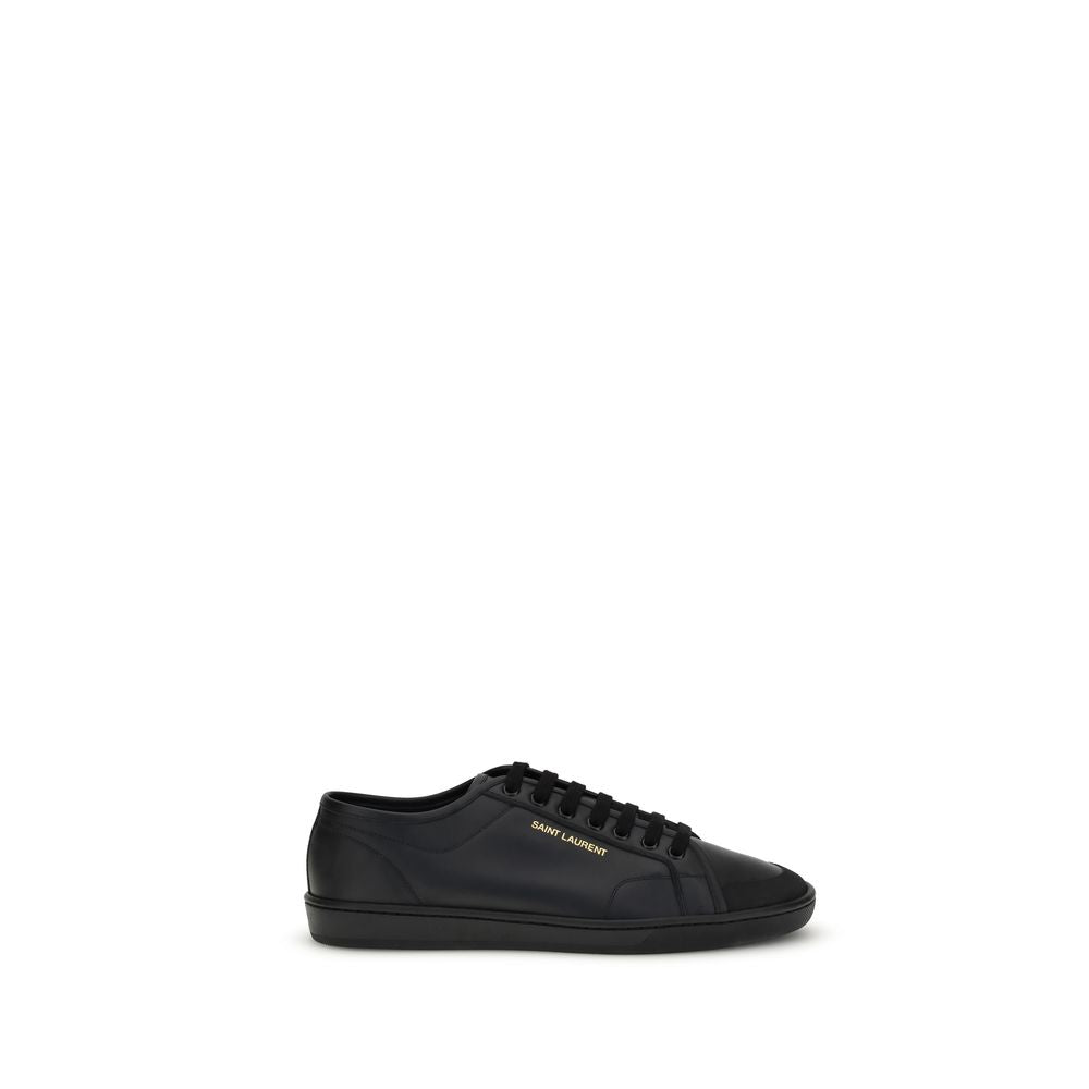 Saint Laurent Black Calf Leather Bos Taurus Low Top Sneakers - ClickThatClicks 