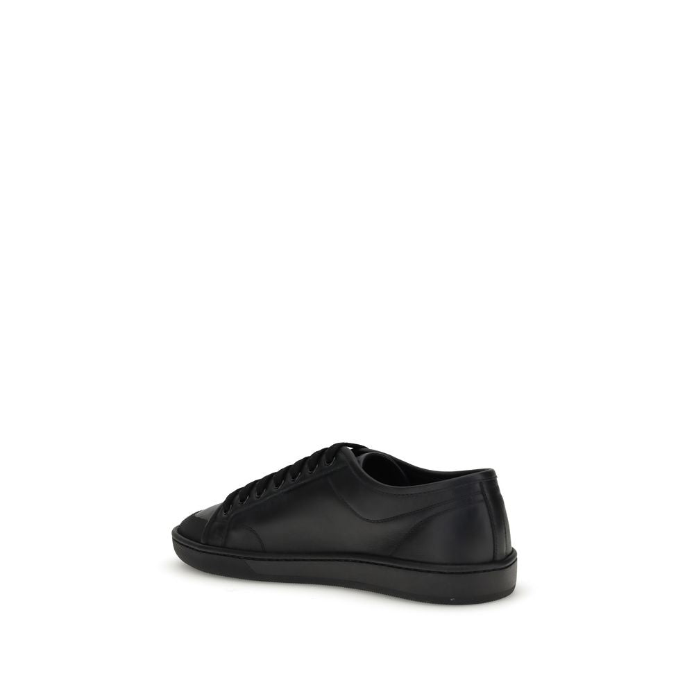 Saint Laurent Black Calf Leather Bos Taurus Low Top Sneakers - ClickThatClicks 