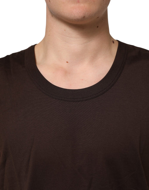 Dolce & Gabbana Brown Cotton Sleeveless Underwear Men Tank Top - ClickThatClicks 