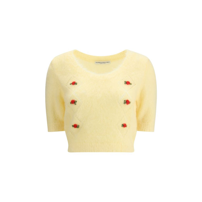 Alessandra Rich Yellow Mohair Sweatshirt