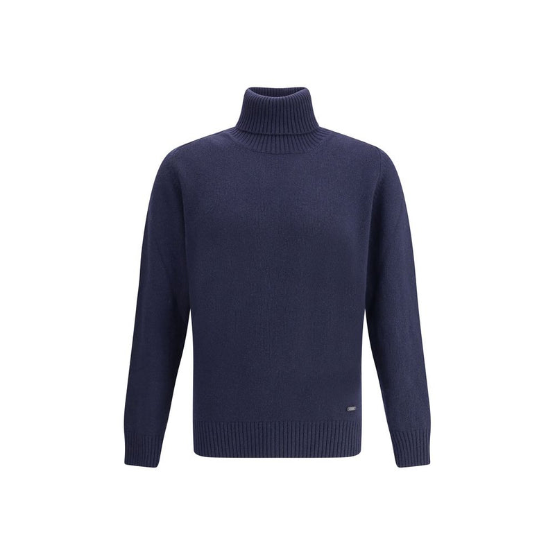 Brooksfield Blue Fleece Wool Turtleneck