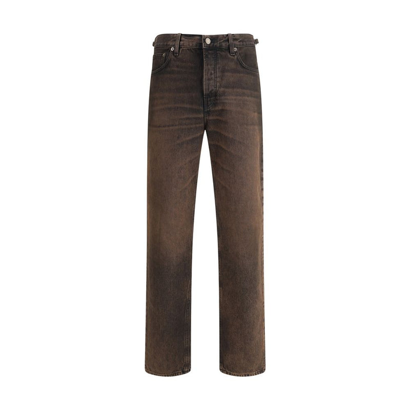 Haikure Brown Cotton Relaxed Fit Jeans