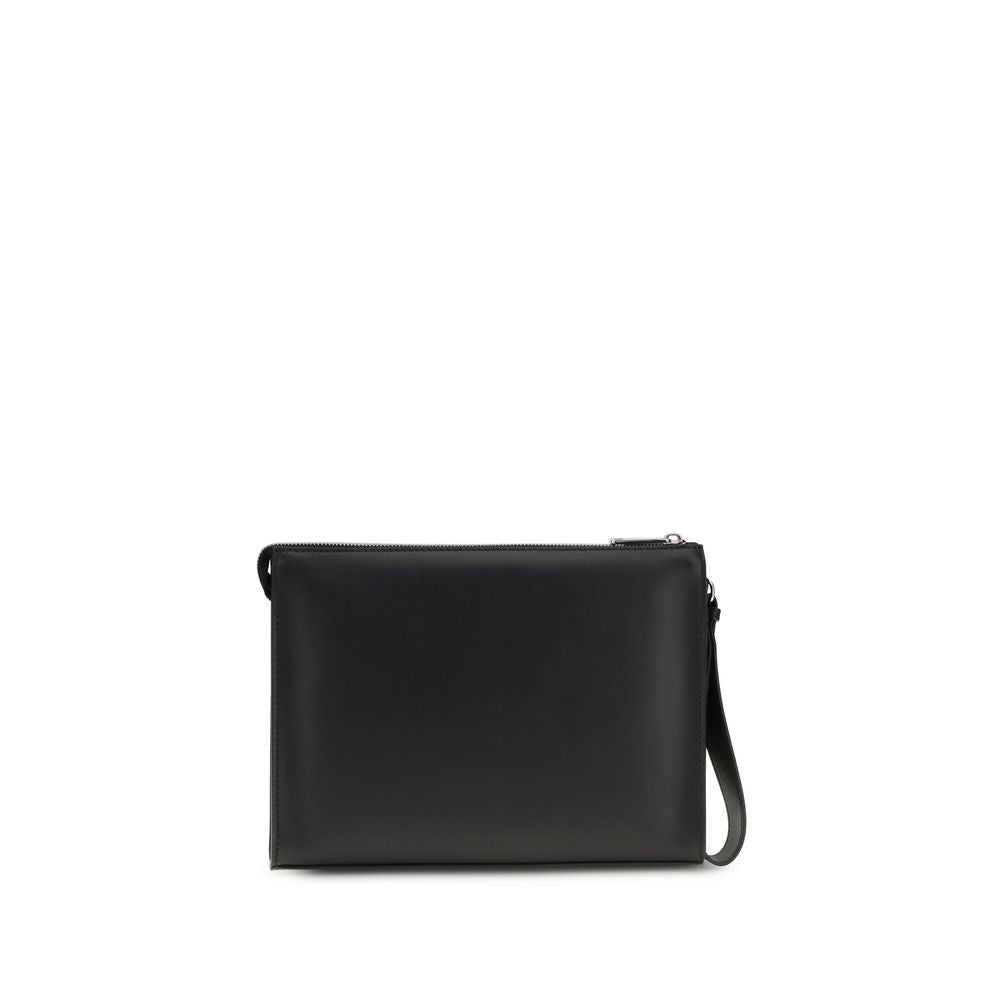 Fendi Black Calf Leather Bos Taurus Clutch Bag - ClickThatClicks 