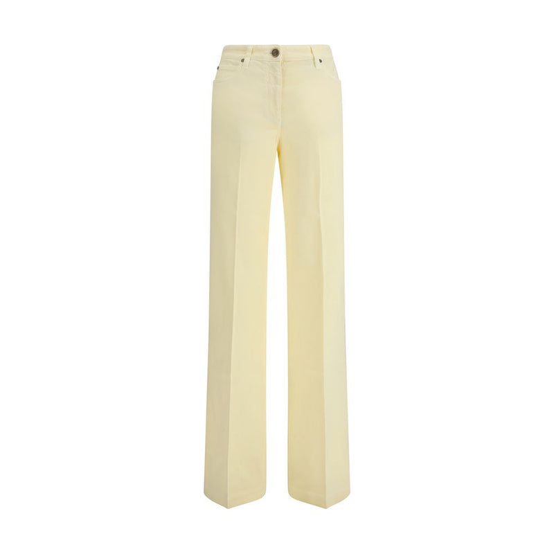 Etro Yellow Cotton Straight-Leg Jeans