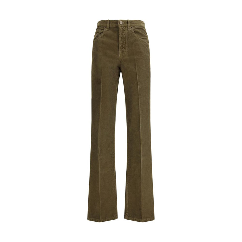 Saint Laurent Green Cotton Casual Pants