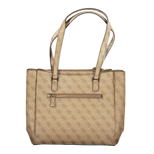 Guess Jeans Beige Polyurethane Women Handbag - ClickThatClicks 