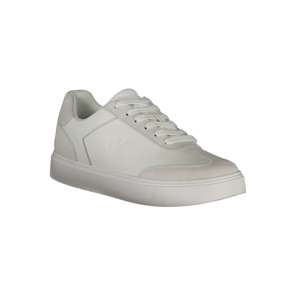 Calvin Klein White Polyurethane Men Sneaker - ClickThatClicks 