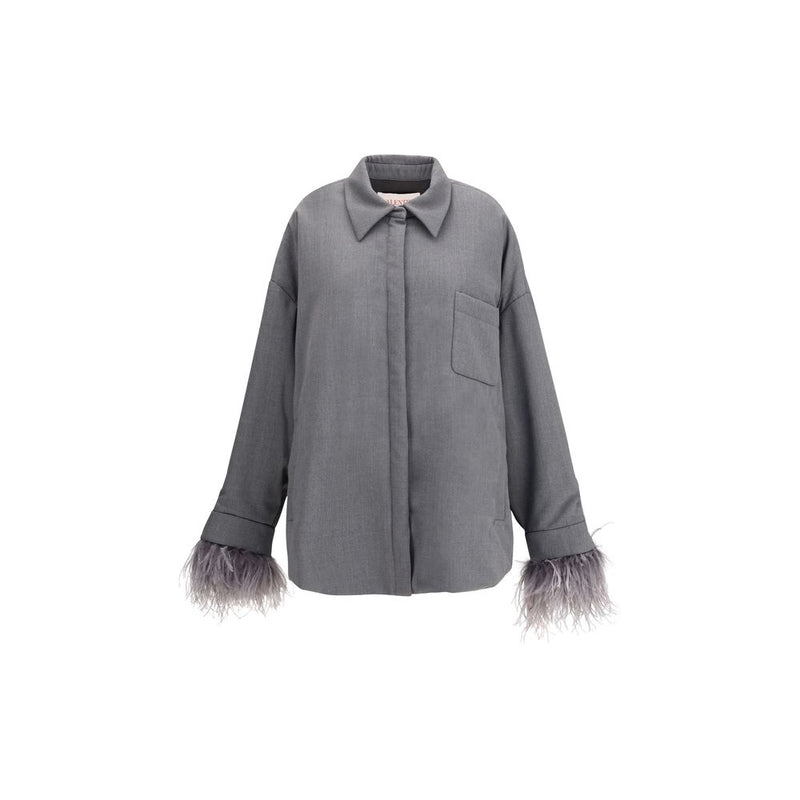 Valentino Gray Fleece Wool Clothing