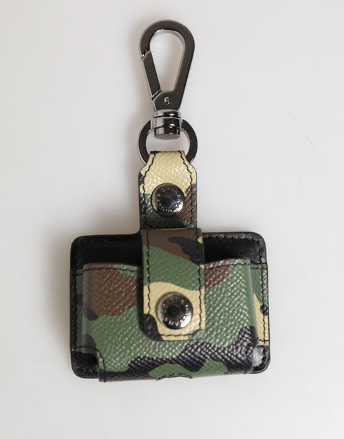Dolce & Gabbana Multicolor Camouflage Leather Metal Accessory  Airpods Case - ClickThatClicks 
