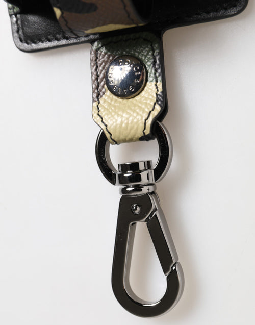 Dolce & Gabbana Multicolor Camouflage Leather Metal Accessory  Airpods Case - ClickThatClicks 