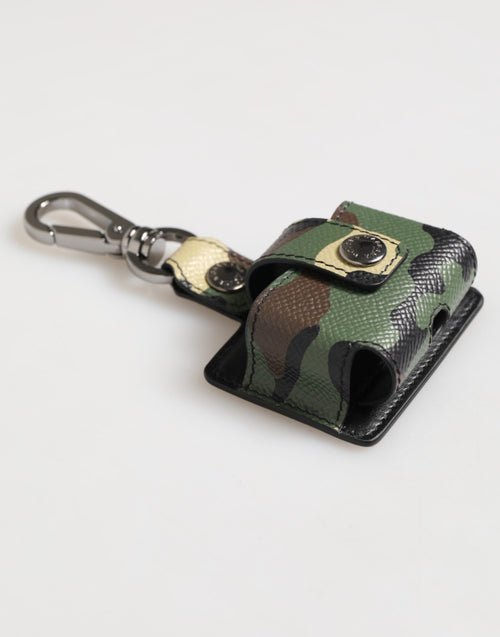 Dolce & Gabbana Multicolor Camouflage Leather Metal Accessory  Airpods Case - ClickThatClicks 