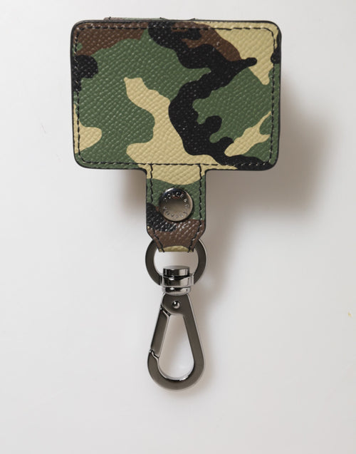 Dolce & Gabbana Multicolor Camouflage Leather Metal Accessory  Airpods Case - ClickThatClicks 
