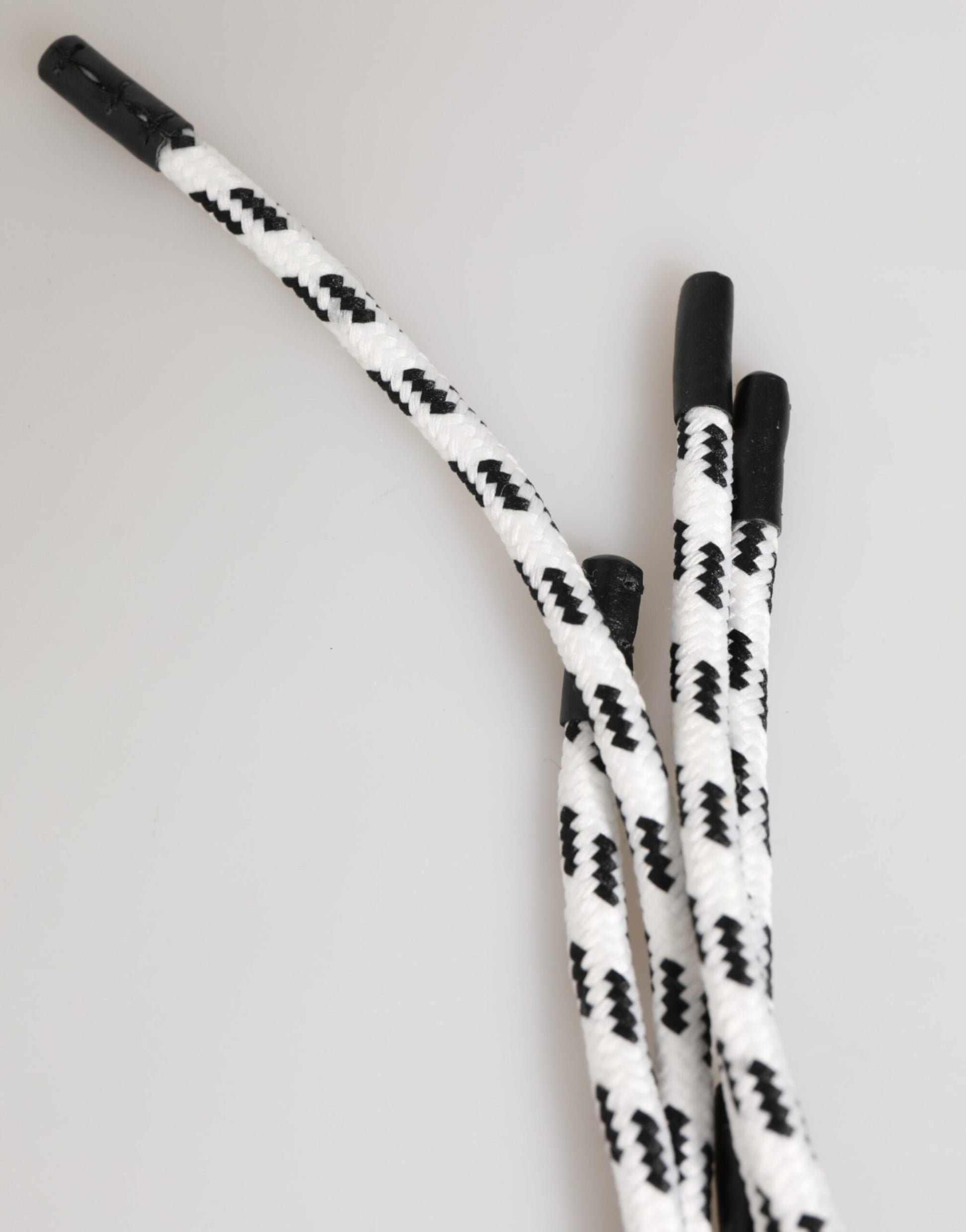 Dolce & Gabbana Black White Polyester Tape String DG Logo Keychain Keyring - ClickThatClicks 