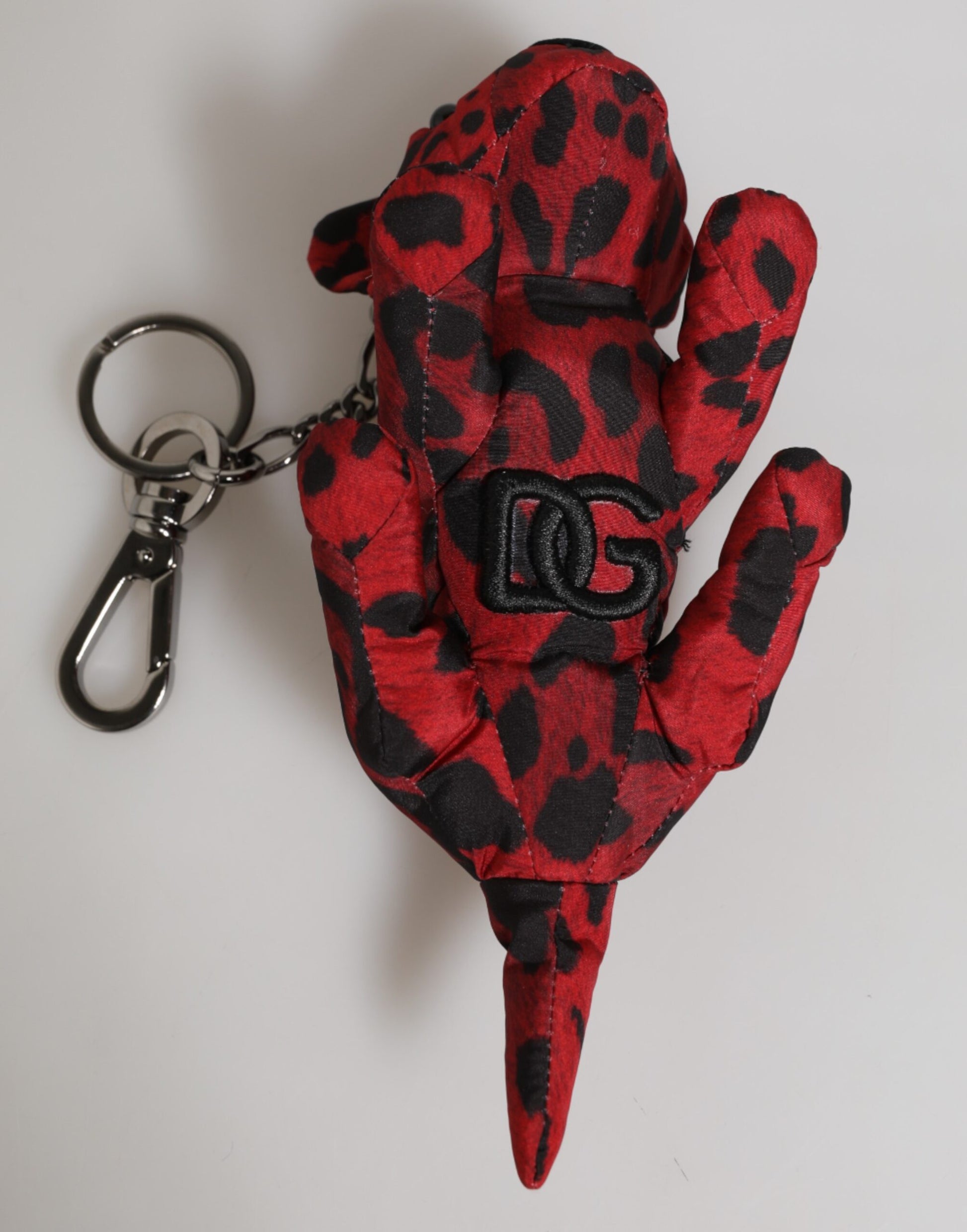 Dolce & Gabbana Red Black Polyester Animal Silhouette Bag Keychain Keyring - ClickThatClicks 